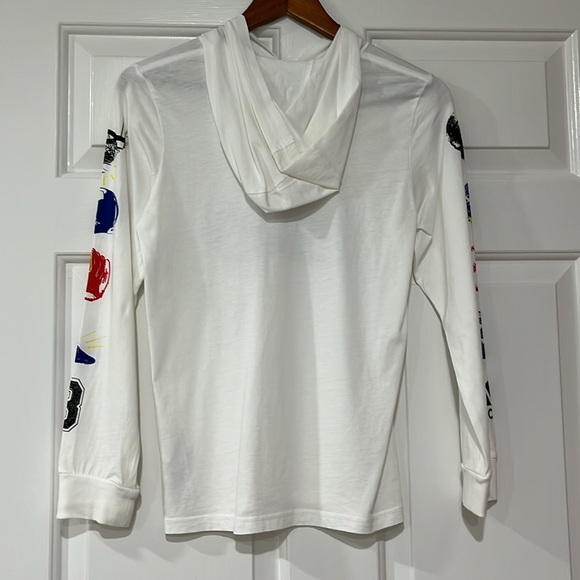 Adidas Boys White Lightweight Hoodie Tee - Picture 5 of 9